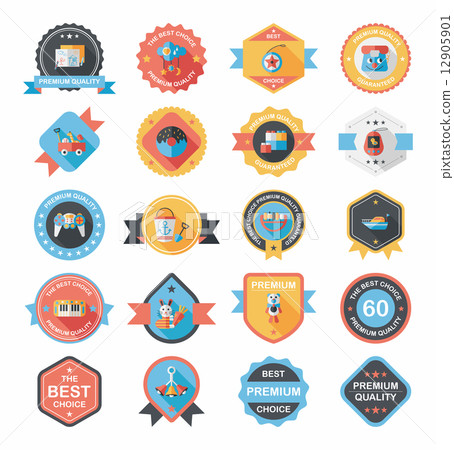Toy badge banner design flat background set, eps10 Toy badge banner design flat background set, eps10 12905901