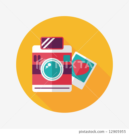 Valentine's Day photo flat icon with long shadow,eps10 12905955