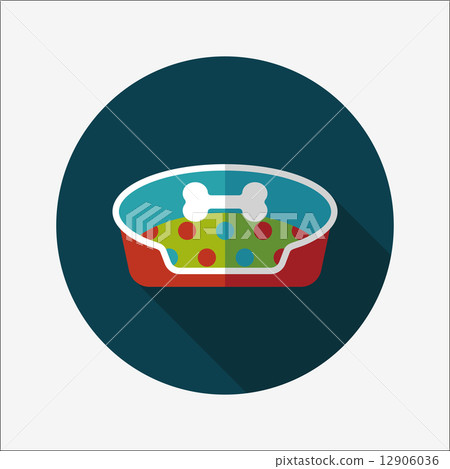 Pet bed flat icon with long shadow,eps10 - Stock Illustration [12906036 ...