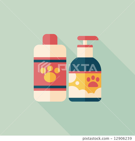 Pet shampoo flat icon with long shadow,eps10 - Stock Illustration ...
