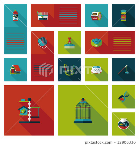 Pet ui flat design background set, eps10 Pet ui flat design background set, eps10 12906330