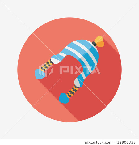 Valentine's Day winter hat flat icon with long shadow,eps10 12906333