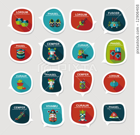 Chinese New Year bubble speech flat banner design flat backgroun Chinese New Year bubble speech flat banner design flat backgroun 12906408