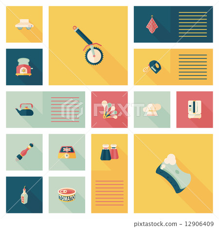 Kitchenware flat app ui background,eps10 12906409