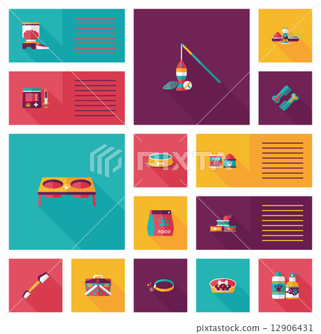 Pet ui flat design background set, eps10 12906431