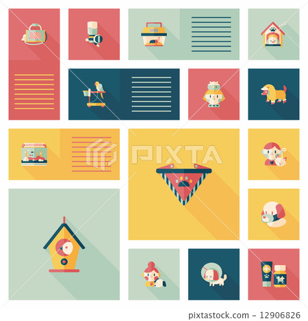 Pet ui flat design background set, eps10 Pet ui flat design background set, eps10 12906826