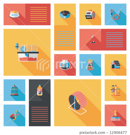 Pet ui flat design background set, eps10 Pet ui flat design background set, eps10 12906877
