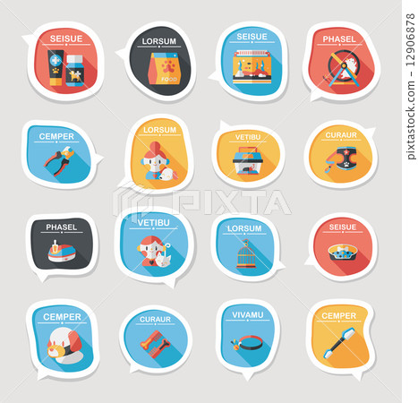 Pet bubble speech flat banner design background set, eps10 Pet bubble speech flat banner design background set, eps10 12906878