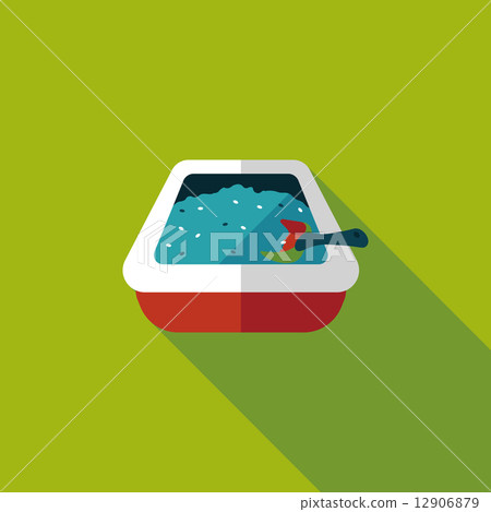Pet cat litter box flat icon with long shadow, eps10 Pet cat litter box flat icon with long shadow, eps10 12906879