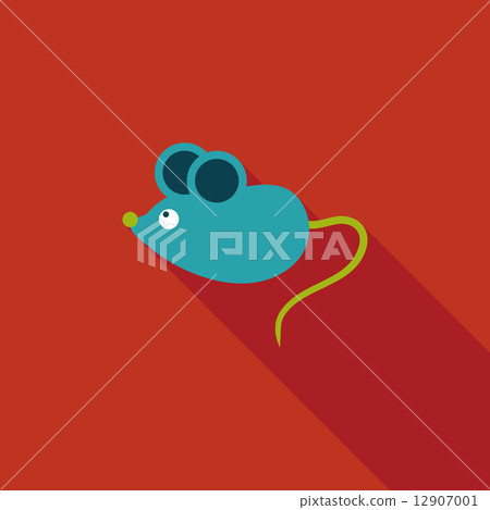 Pet mouse flat icon with long shadow,eps10 Pet mouse flat icon with long shadow,eps10 12907001