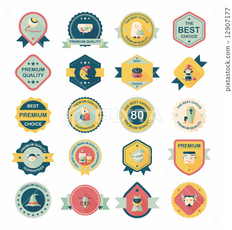 Halloween badge banner design flat background set, eps10 Halloween badge banner design flat background set, eps10 12907177
