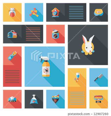Pet ui flat design background set, eps10 12907260