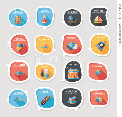 Toy speech bubble banner design flat background set, eps10 12907491