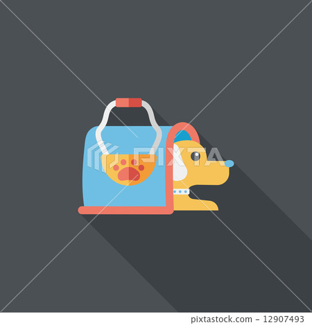 Pet dog travel cage flat icon with long shadow,eps10 Pet dog travel cage flat icon with long shadow,eps10 12907493