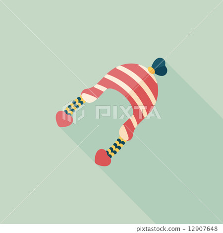 Valentine's Day winter hat flat icon with long shadow,eps10 Valentine's Day winter hat flat icon with long shadow,eps10 12907648