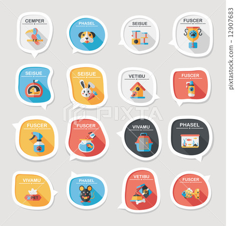 Pet bubble speech flat banner design background set, eps10 Pet bubble speech flat banner design background set, eps10 12907683