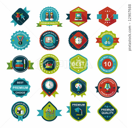 School badge banner design flat background set, eps10 School badge banner design flat background set, eps10 12907688
