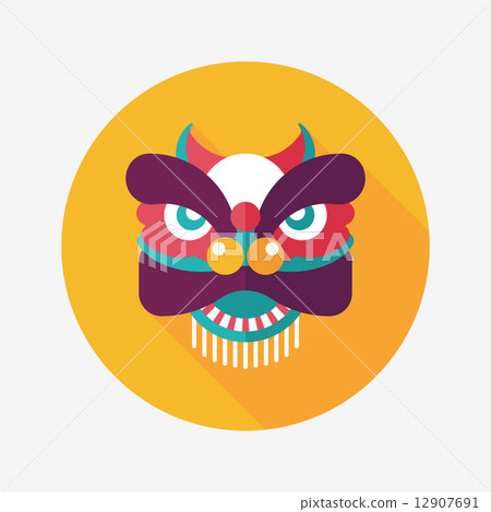 Chinese New Year flat icon with long shadow,eps10,The dragon and Chinese New Year flat icon with long shadow,eps10,The dragon and 12907691