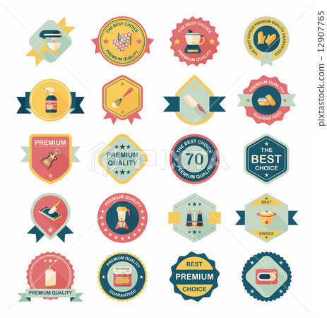 Kitchenware badge flat banner design background set, eps10 Kitchenware badge flat banner design background set, eps10 12907765