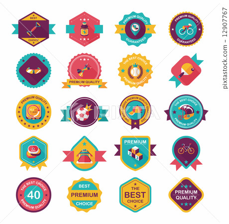 Sport badge flat banner design background set, eps10 Sport badge flat banner design background set, eps10 12907767