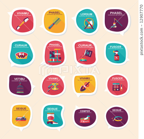 Pet bubble speech flat banner design background set, eps10 Pet bubble speech flat banner design background set, eps10 12907770