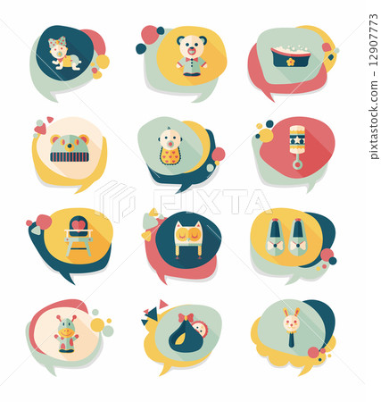 baby bubble speech banner design flat background set, eps10 baby bubble speech banner design flat background set, eps10 12907773