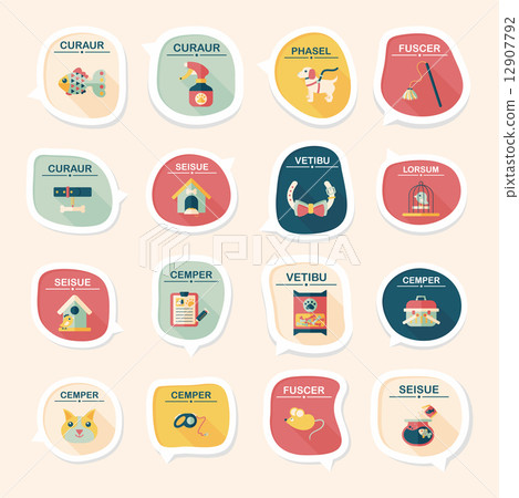 Pet bubble speech flat banner design background set, eps10 Pet bubble speech flat banner design background set, eps10 12907792