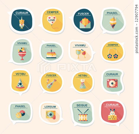 Birthday bubble speech banner design flat background set, eps10 Birthday bubble speech banner design flat background set, eps10 12907794