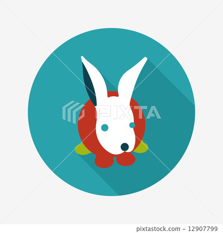 Pet rabbit flat icon with long shadow,eps10 Pet rabbit flat icon with long shadow,eps10 12907799