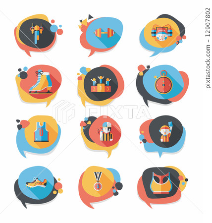 Sport speech bubble flat banner design background set, eps10 Sport speech bubble flat banner design background set, eps10 12907802
