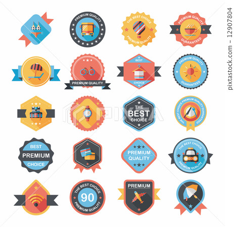 Travel badge banner design flat background set, eps10 Travel badge banner design flat background set, eps10 12907804