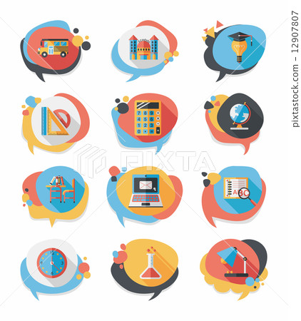 School bubble speech banner design flat background set, eps10 School bubble speech banner design flat background set, eps10 12907807