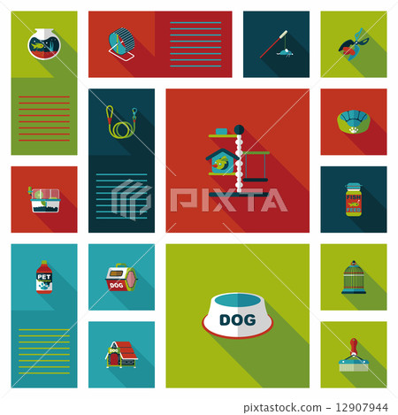 Pet ui flat design background set, eps10 12907944