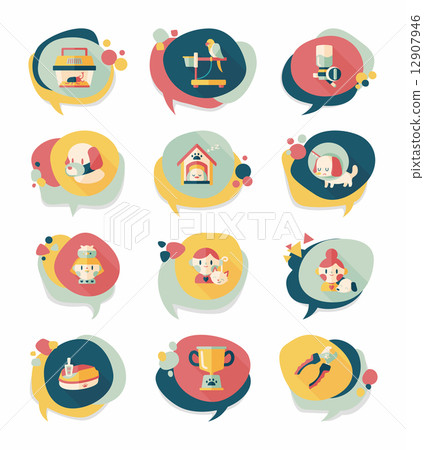 Pet bubble speech flat banner design background set, eps10 Pet bubble speech flat banner design background set, eps10 12907946