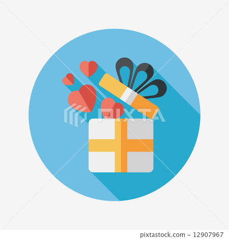 Valentine's Day present flat icon with long shadow,eps10 Valentine's Day present flat icon with long shadow,eps10 12907967