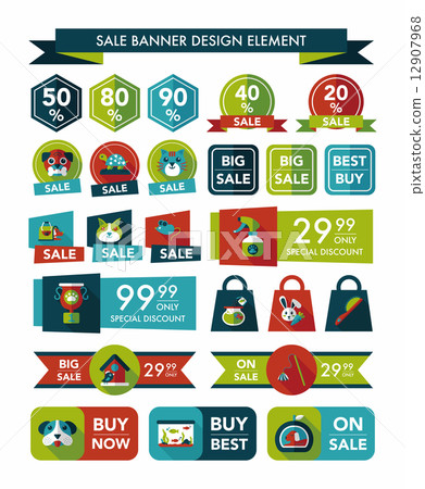 Pet sale banner flat design background set, eps10 Pet sale banner flat design background set, eps10 12907968