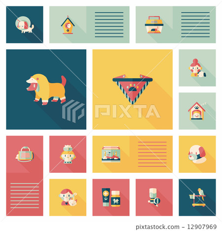 Pet ui flat design background set, eps10 Pet ui flat design background set, eps10 12907969