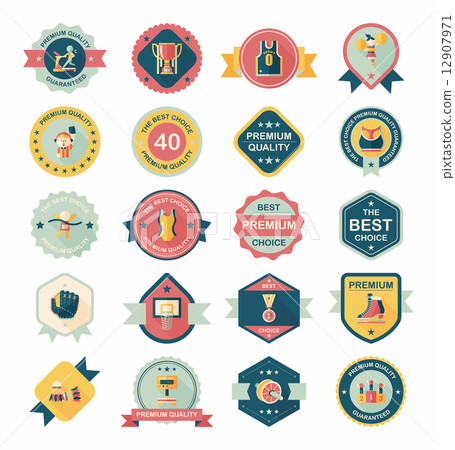 Sport badge flat banner design background set, eps10 Sport badge flat banner design background set, eps10 12907971