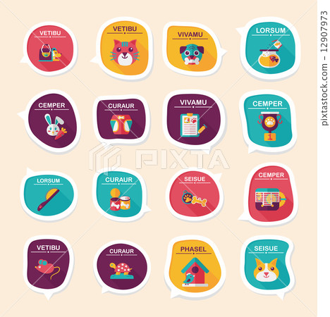 Pet bubble speech flat banner design background set, eps10 Pet bubble speech flat banner design background set, eps10 12907973