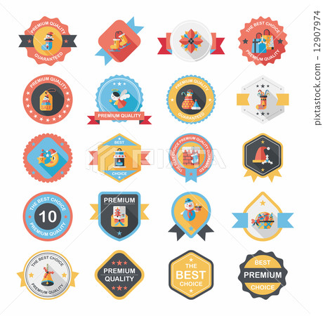 Christmas badge banner design flat background set, eps10 Christmas badge banner design flat background set, eps10 12907974
