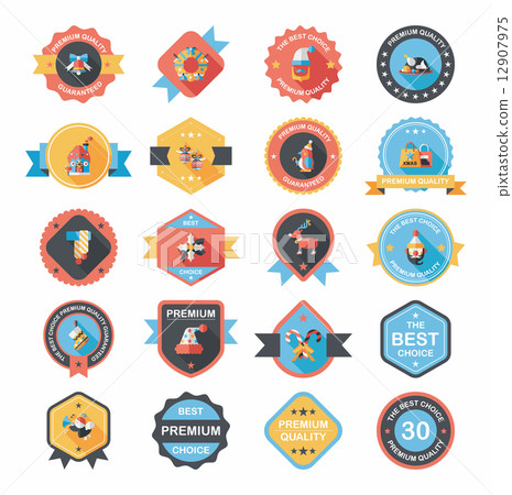 Christmas badge banner design flat background set, eps10 Christmas badge banner design flat background set, eps10 12907975