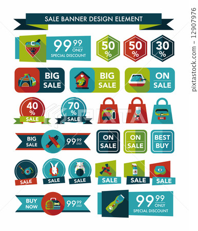 Pet sale banner flat design background set, eps10 12907976