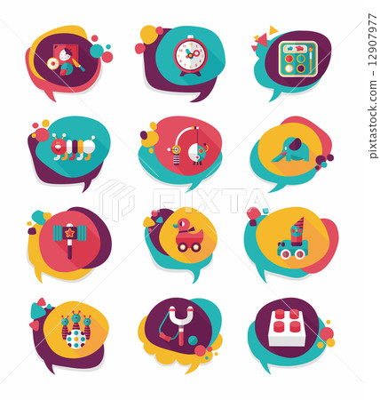 Toy speech bubble banner design flat background set, eps10 Toy speech bubble banner design flat background set, eps10 12907977