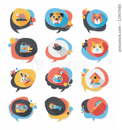 Pet bubble speech flat banner design background set, eps10 Pet bubble speech flat banner design background set, eps10 12907980