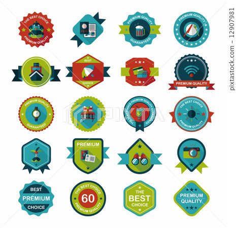Travel badge banner design flat background set, eps10 Travel badge banner design flat background set, eps10 12907981