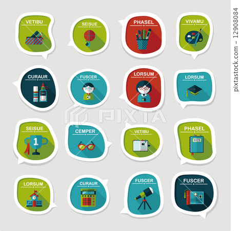 School bubble speech banner design flat background set, eps10 School bubble speech banner design flat background set, eps10 12908084