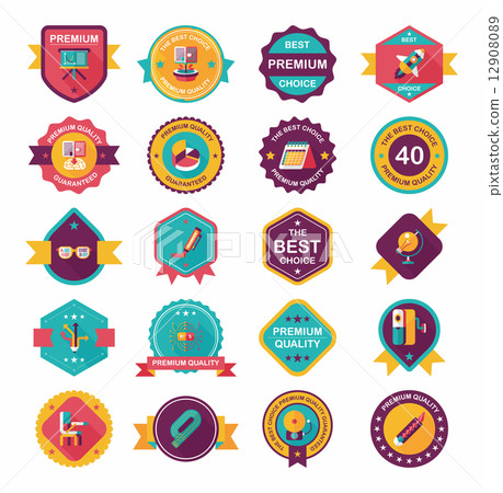School badge banner design flat background set, eps10 School badge banner design flat background set, eps10 12908089