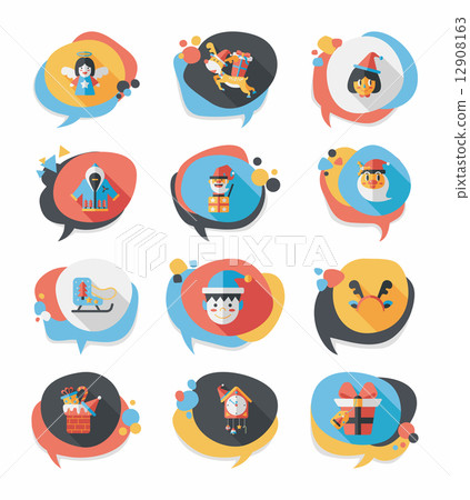 Christmas bubble speech banner design flat background set, eps10 Christmas bubble speech banner design flat background set, eps10 12908163