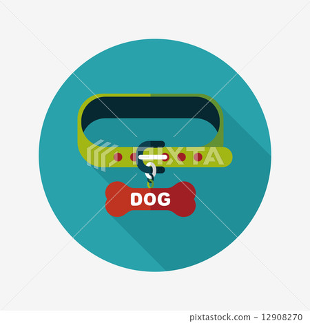 Dog Chain Icon Pet dog chains flat icon with long shadow,eps10 - Stock Illustration ...