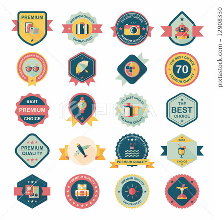 Travel badge banner design flat background set, eps10 Travel badge banner design flat background set, eps10 12908330
